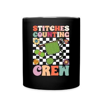 Quotes for crochet, crochet crochet, yarn knitting - Full Colour Mug - black - Front