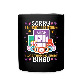 Bingo Player Sorry I Wasn't - Tasse einfarbig - Schwarz - Vorne
