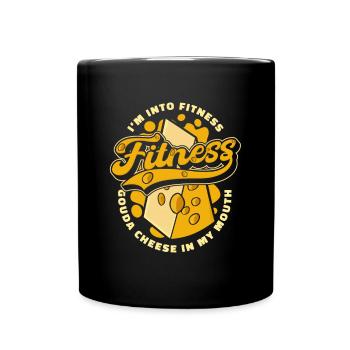 Je Suis Dans Le Gouda Fitness Dans Ma Bouche Maker Queso - Mug uni - noir - Devant