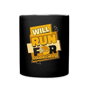 Courir pour le fromage Gouda Queso Cheesemonger - Mug uni - noir - Devant