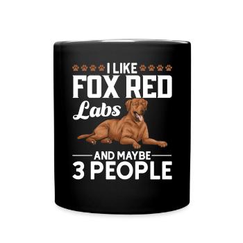 Fuchsroter Labrador Retriever Fox Red Labrador - Tasse einfarbig - Schwarz - Vorne