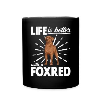 Fuchsroter Labrador Retriever Fox Red Labrador - Tasse einfarbig - Schwarz - Vorne