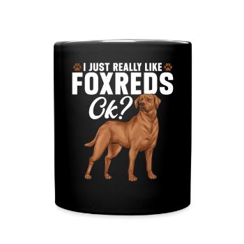 Fuchsroter Labrador Retriever Fox Red Labrador - Tasse einfarbig - Schwarz - Vorne
