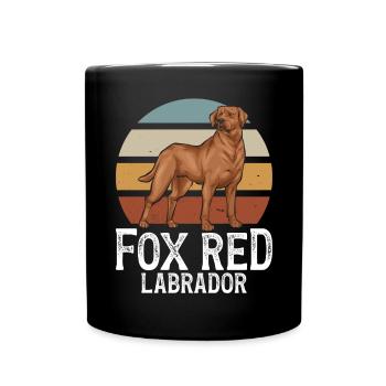 Fuchsroter Labrador Retriever Fox Red Labrador - Tasse einfarbig - Schwarz - Vorne