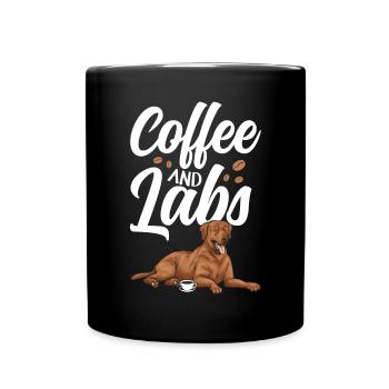 Fuchsroter Labrador Retriever Fox Red Labrador - Tasse einfarbig - Schwarz - Vorne