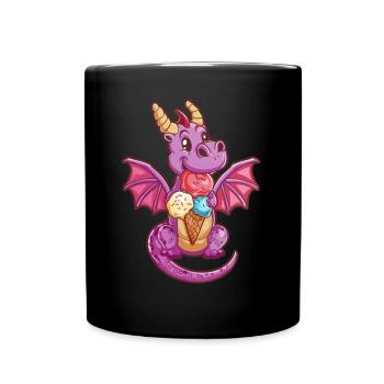 Dragon Crème Glacée Kawaii Dragon Enfants - Mug uni - noir - Devant