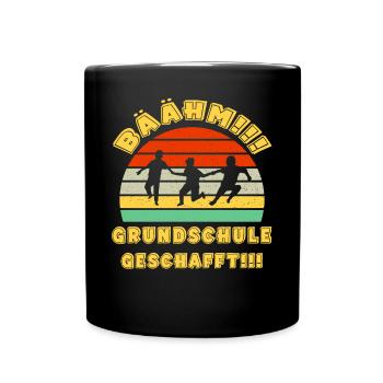 Bäähm Grundschule ist Geschafft Schulkinder 5 - Tasse einfarbig - Schwarz - Vorne