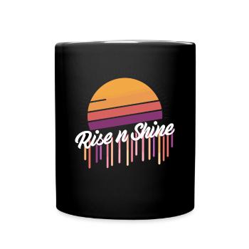 Retro Sunrise Rise and Shine Vintage für - Tasse einfarbig - Schwarz - Vorne