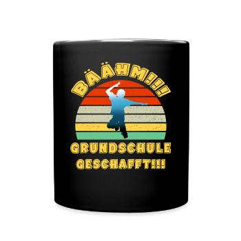 Bäähm Grundschule ist Geschafft Schulkinder Schule - Tasse einfarbig - Schwarz - Vorne