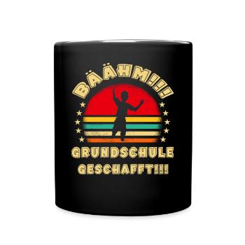 Bäähm Grundschule ist Geschafft Schulkinder Schule - Tasse einfarbig - Schwarz - Vorne