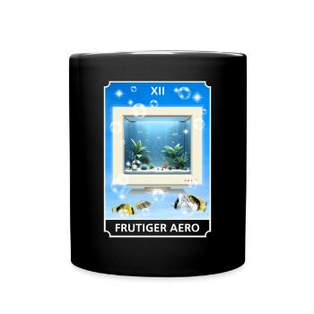 Frutiger Aero Aesthetic Tech Computer Aquarium - Tasse einfarbig - Schwarz - Vorne