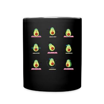 Avocado Guacamole Vegan Geschenk - Tasse einfarbig - Schwarz - Vorne