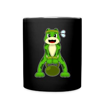 Frosch Bodybuilder Hantel Bodybuilding - Tasse einfarbig - Schwarz - Vorne