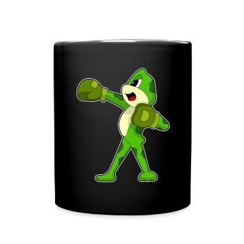 Frosch Boxer Boxhandschuhe Boxen - Tasse einfarbig - Schwarz - Vorne