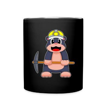Taupe, Mineur, Pioche, Exploitation Minière - Mug uni - noir - Devant