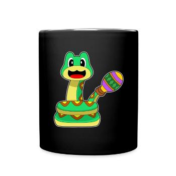 Serpent musicien hochet musique - Mug uni - noir - Devant