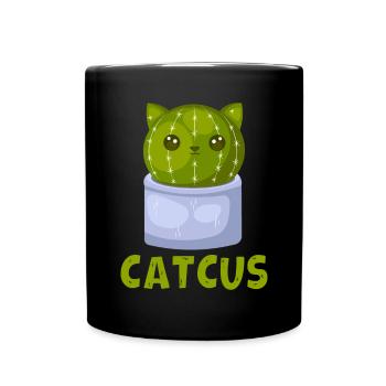 Cat Cactus Succulent Cactus Lover - Full Colour Mug - black - Front