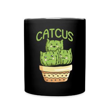 Cat Cactus Succulent Cactus Lover - Full Colour Mug - black - Front