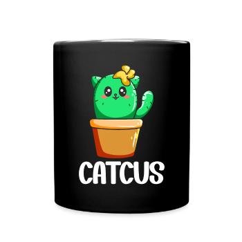 Cat Cactus Succulent Cactus Lover - Full Colour Mug - black - Front