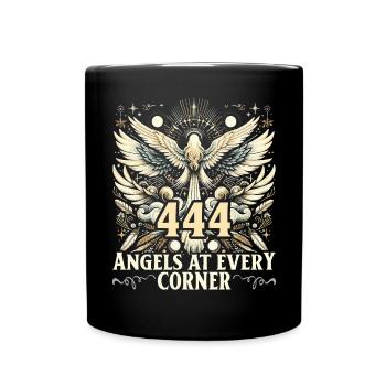 Angel Number Spiritual Guidance Numerology - Full Colour Mug - black - Front