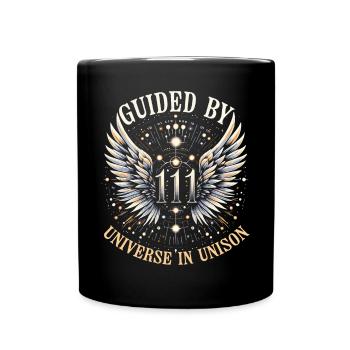 Angel Number Spiritual Guidance Numerology - Full Colour Mug - black - Front