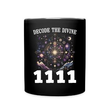 Angel Number Spiritual Guidance Numerology - Full Colour Mug - black - Front