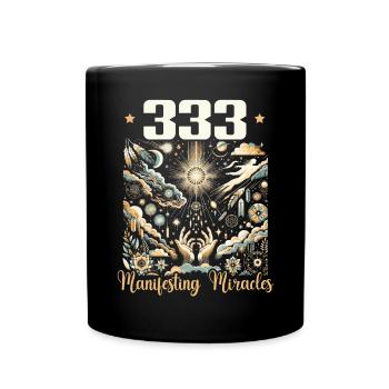 Angel Number Spiritual Guidance Numerology - Full Colour Mug - black - Front