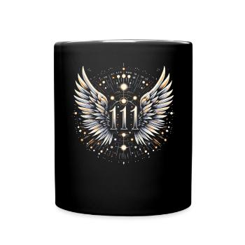 Angel Number Spiritual Guidance Numerology - Full Colour Mug - black - Front