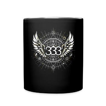 Angel Number Spiritual Guidance Numerology - Full Colour Mug - black - Front