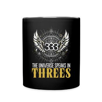 Angel Number Spiritual Guidance Numerology - Full Colour Mug - black - Front