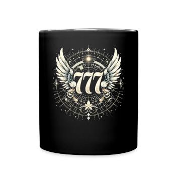 Angel Number Spiritual Guidance Numerology - Full Colour Mug - black - Front