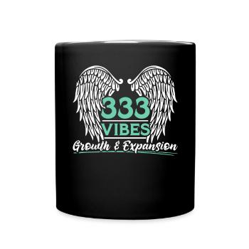 Angel Number Spiritual Guidance Numerology - Full Colour Mug - black - Front