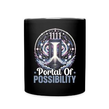 Angel Number Spiritual Guidance Numerology - Full Colour Mug - black - Front