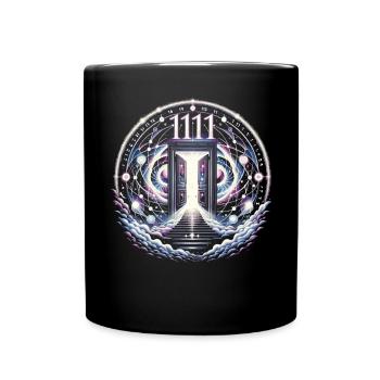 Angel Number Spiritual Guidance Numerology - Full Colour Mug - black - Front