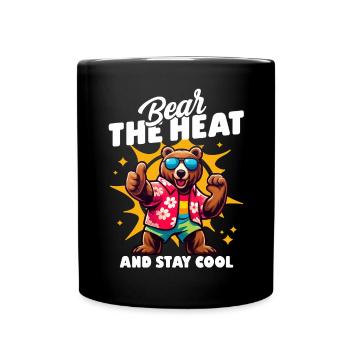 Cool bear with sunglasses and pun saying - Full Colour Mug - black - Front