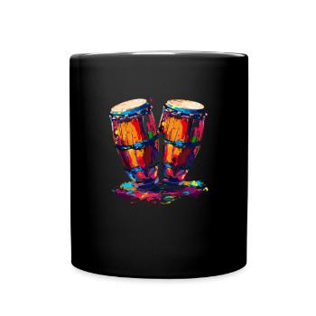conga instrument drums - Tasse einfarbig - Schwarz - Vorne