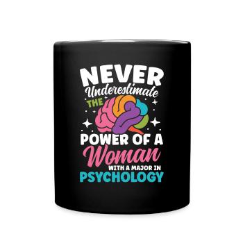 Woman With a Major in Psychology - Tasse einfarbig - Schwarz - Vorne