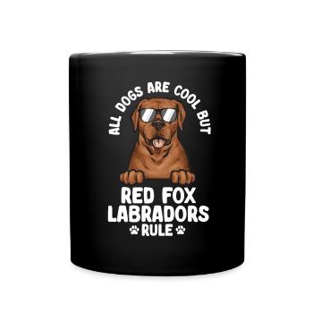 Fuchsroter Labrador Retriever Fox Red Labrador - Tasse einfarbig - Schwarz - Vorne