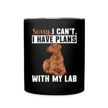 Fuchsroter Labrador Retriever Fox Red Labrador - Tasse einfarbig - Schwarz - Vorne