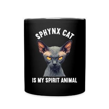 Sphynx Kätzchen Sphynx Katze - Tasse einfarbig - Schwarz - Vorne