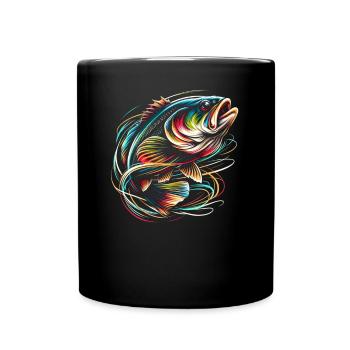 Barsch-Fisch - Tasse einfarbig - Schwarz - Vorne