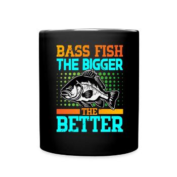 Barschfische je größer desto besser - Tasse einfarbig - Schwarz - Vorne