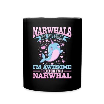 Drôle de narval animal Les narvals sont géniaux - Mug uni - noir - Devant