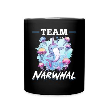 Funny Narwhal Jellyfish Animal Team Narwhal - Tasse einfarbig - Schwarz - Vorne