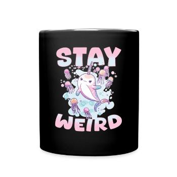 Drôle de narval méduse animal rester bizarre - Mug uni - noir - Devant