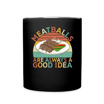 Meatball Lovers Gifts - Tasse einfarbig - Schwarz - Vorne