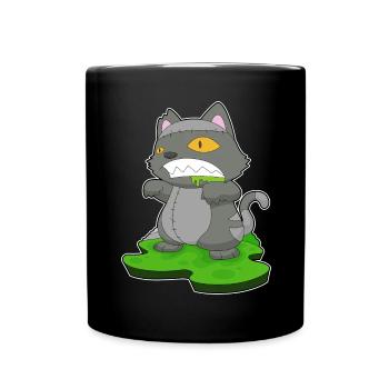 Chat Halloween Zombie - Mug uni - noir - Devant