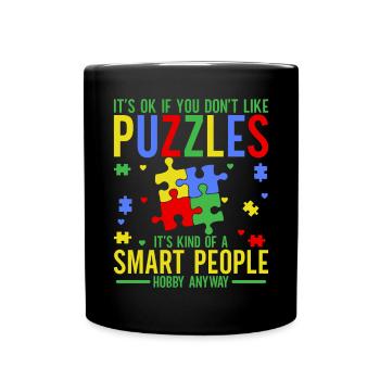 Jigsaw Puzzle Piece Puzzle Lover - Full Colour Mug - black - Front
