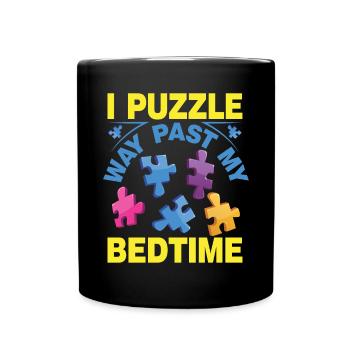 Jigsaw Puzzle Piece Puzzle Lover - Full Colour Mug - black - Front