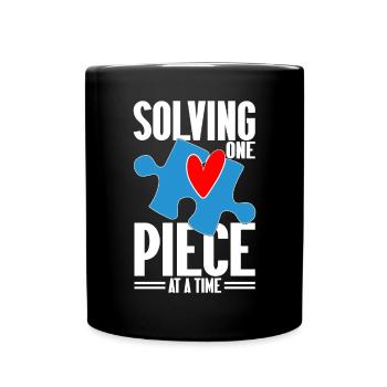 Jigsaw Puzzle Piece Puzzle Lover - Full Colour Mug - black - Front